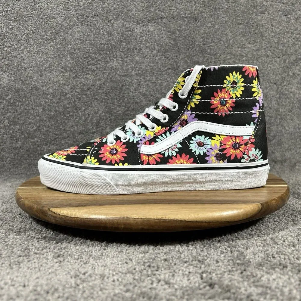 Vans Sk8-Hi Tapered Women’s Size 10 Peace Floral Sunflowers Skate Shoes Used